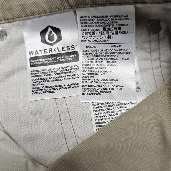 New Levis Strauss 514 Straight Water Less Mens Sits Bellow Waist 32 X 36 - Picture 10 of 15